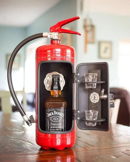 Feuerlöscher Mini-Bar Verstecktes Getränkefach Edelstahl Silber