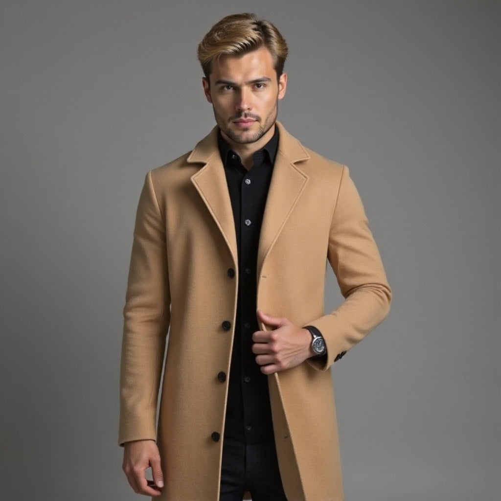 Herren Wintermantel Slim Fit Klassisch