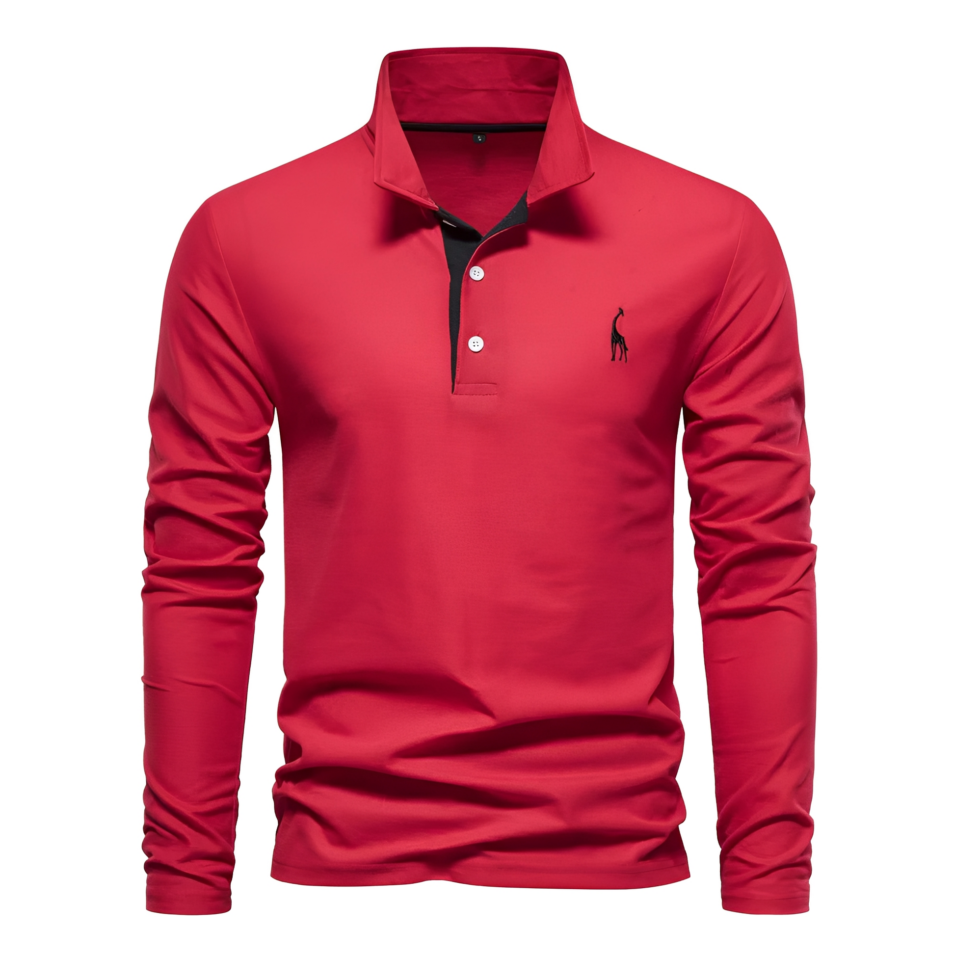 Herren Langarm-Polo-Shirt aus Baumwolle Weiß - Norvielle