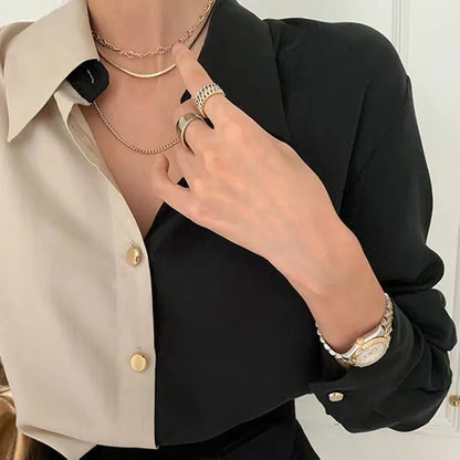 Damenhemd Vintage Stil Schwarz Weiss - Norvielle