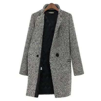 Eleganter Damen Wollmantel Lang
