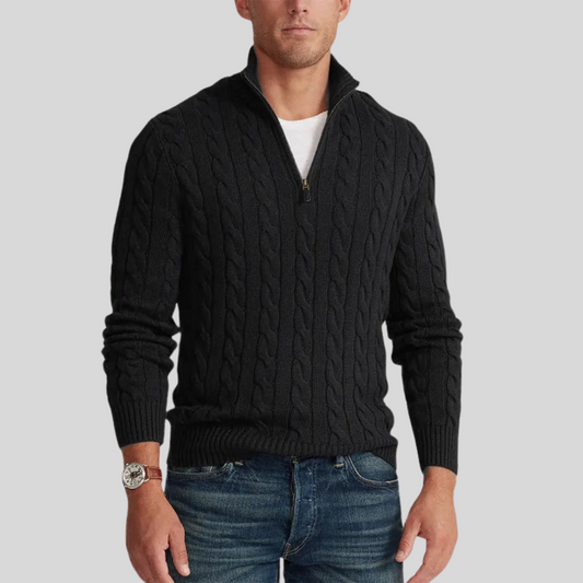 Herren Kabelstrick-Pullover Reißverschluss - Norvielle