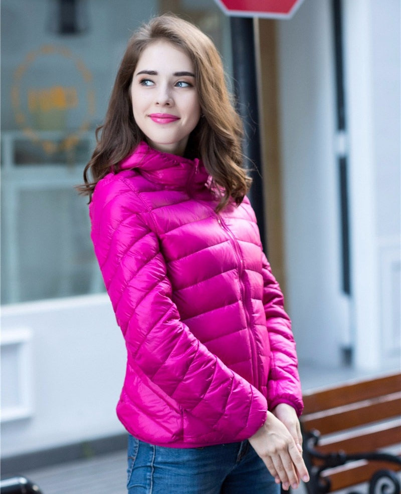 Velmora Damen Wende-Daunenjacke Leicht Warm Wasserabweisend