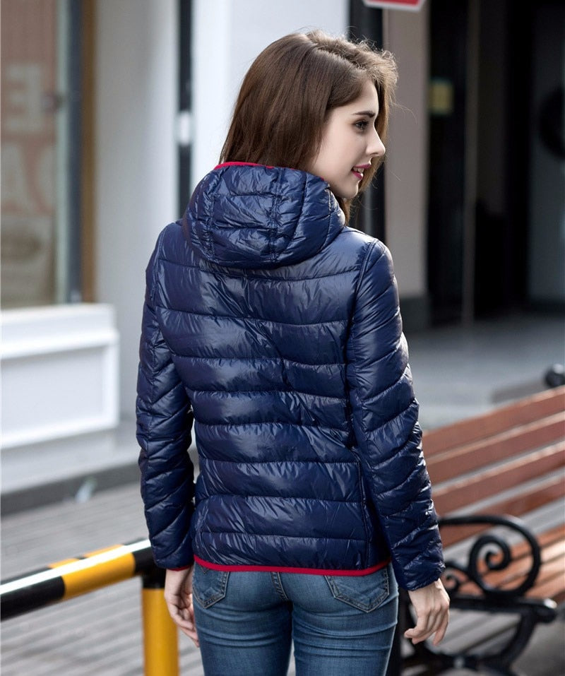 Velmora Damen Wende-Daunenjacke Leicht Warm Wasserabweisend