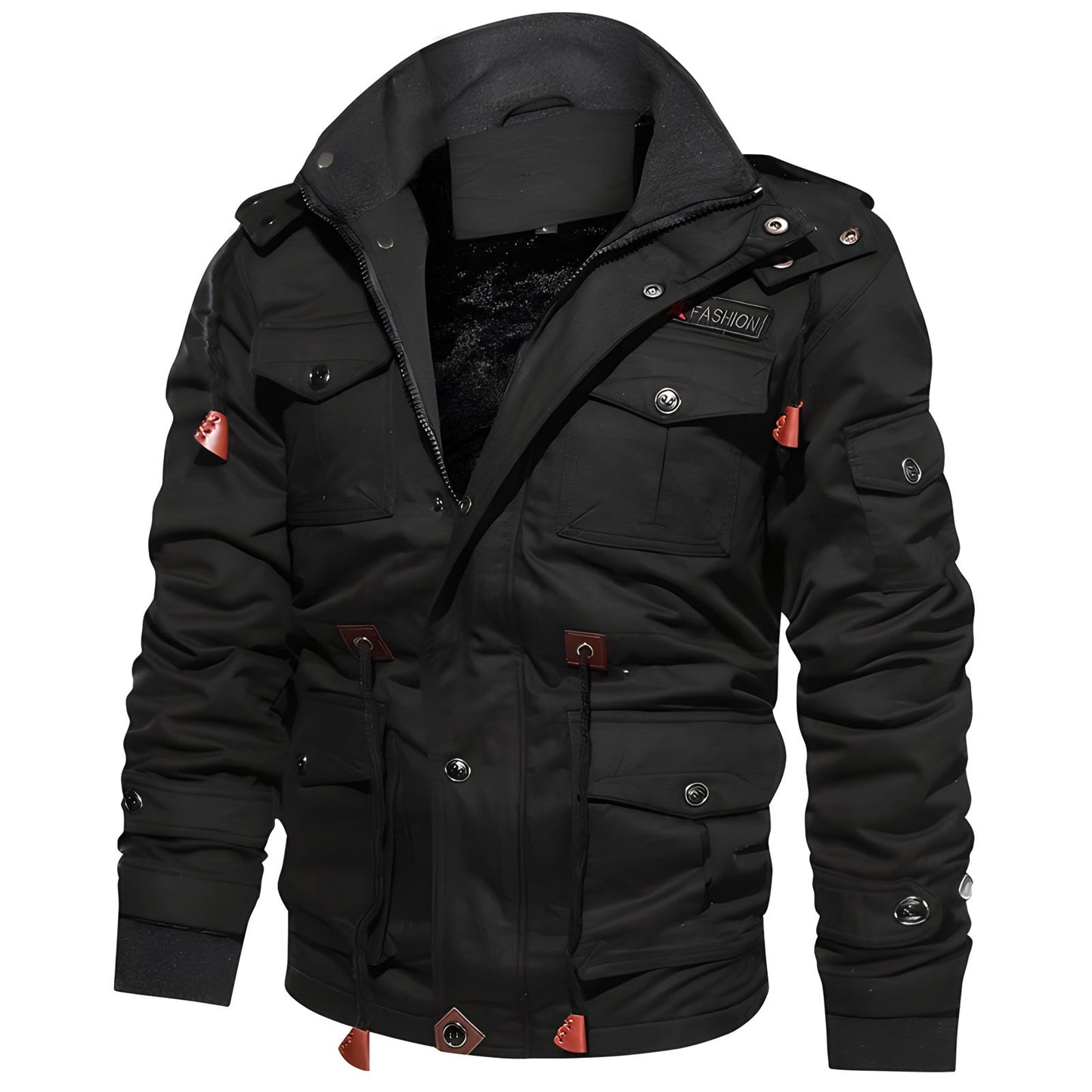 Cyrus Herren Militärjacke Kapuze Multitaschen Funktionsdesign