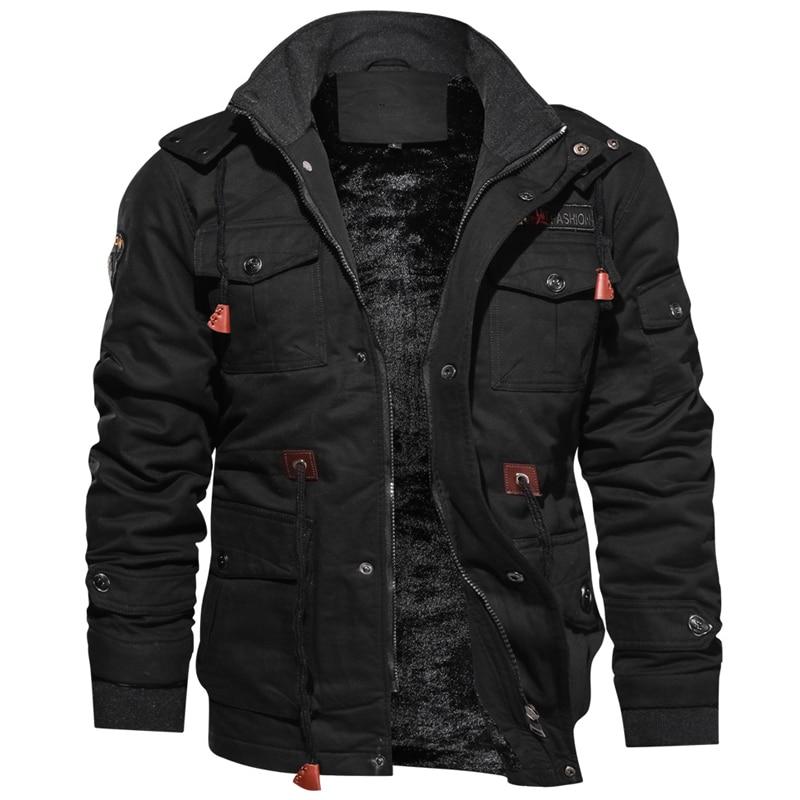 Herren Winterjacke Warm Gefüttert mit Kapuze, Mehreren Taschen - Norvielle