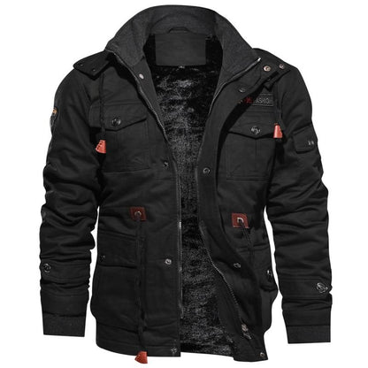 Herren Winterjacke Warm Gefüttert mit Kapuze, Mehreren Taschen - Norvielle