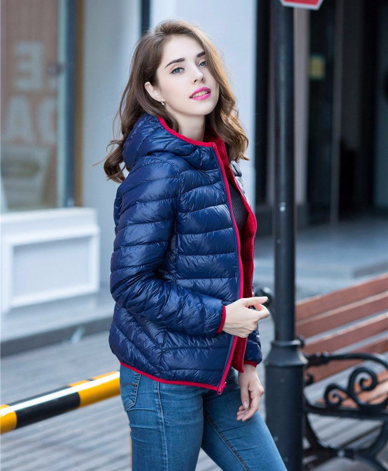 Velmora Damen Wende-Daunenjacke Leicht Warm Wasserabweisend
