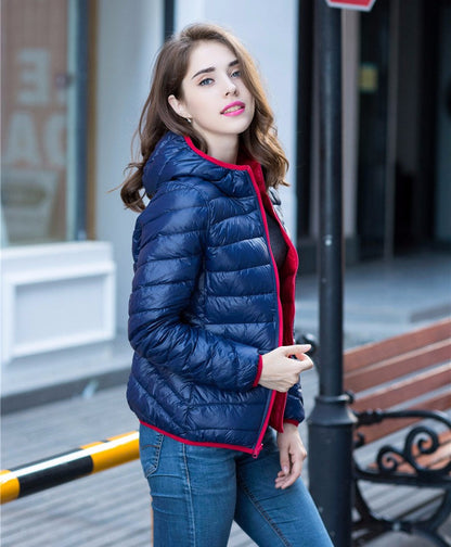 Velmora Damen Wende-Daunenjacke Leicht Warm Wasserabweisend