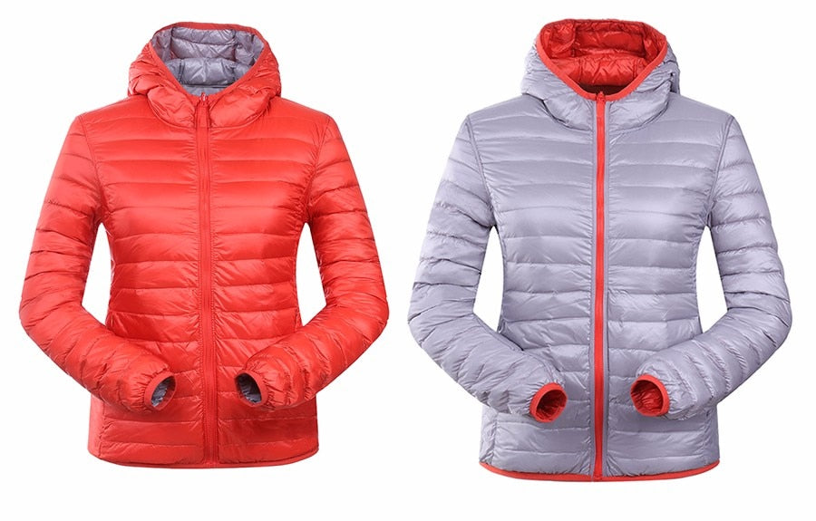Velmora Damen Wende-Daunenjacke Leicht Warm Wasserabweisend
