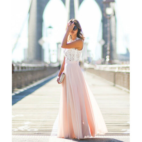 Norvielle Damen Maxi-Kleid Spitze Brautstil Acorina - Norvielle