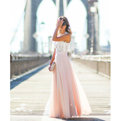 Norvielle Damen Maxi-Kleid Spitze Brautstil Acorina