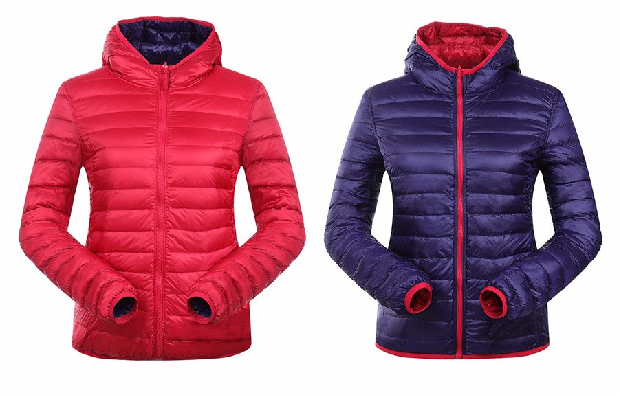 Velmora Damen Wende-Daunenjacke Leicht Warm Wasserabweisend