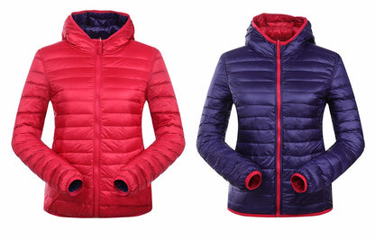 Velmora Damen Wende-Daunenjacke Leicht Warm Wasserabweisend