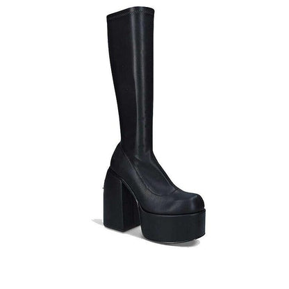 Norvielle Damen Kniestiefel Hochabsatz