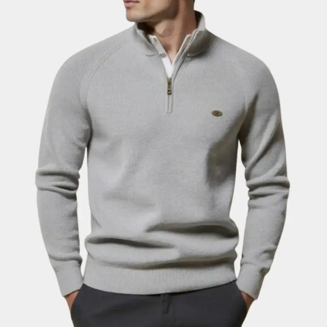 Herren Halb-Reißverschluss-Pullover Gestrickt Viertel-Reißverschluss - Norvielle