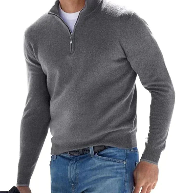 Herren Langarm-Strickpullover Halbzipper Warmer - Norvielle