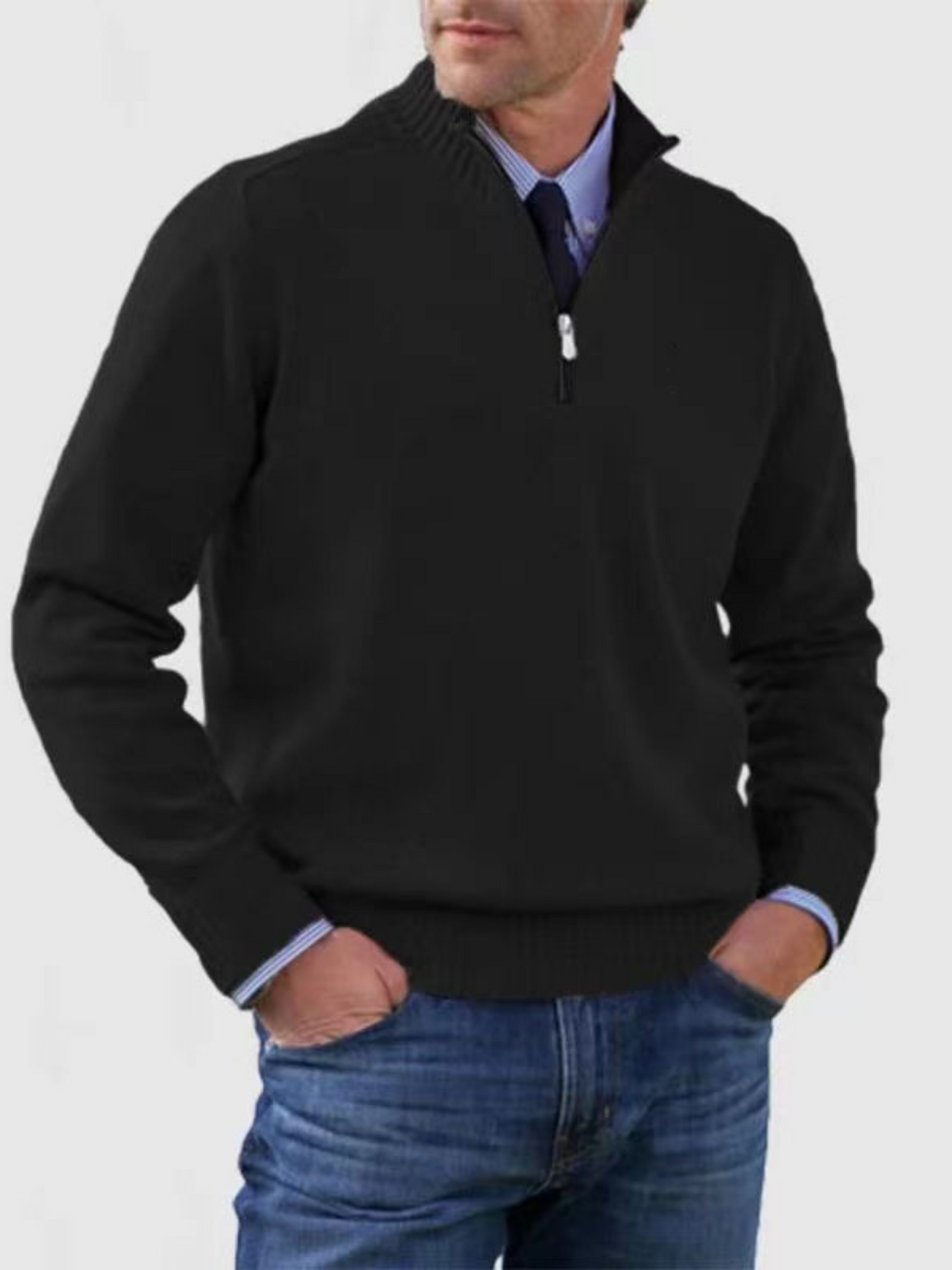 Herren Halb-Zip Sweater Moderner Schnitt