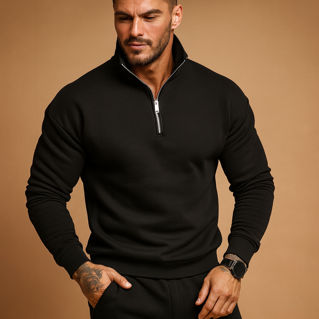 Herren Halbzip Pullover Moderner Schnitt Winter