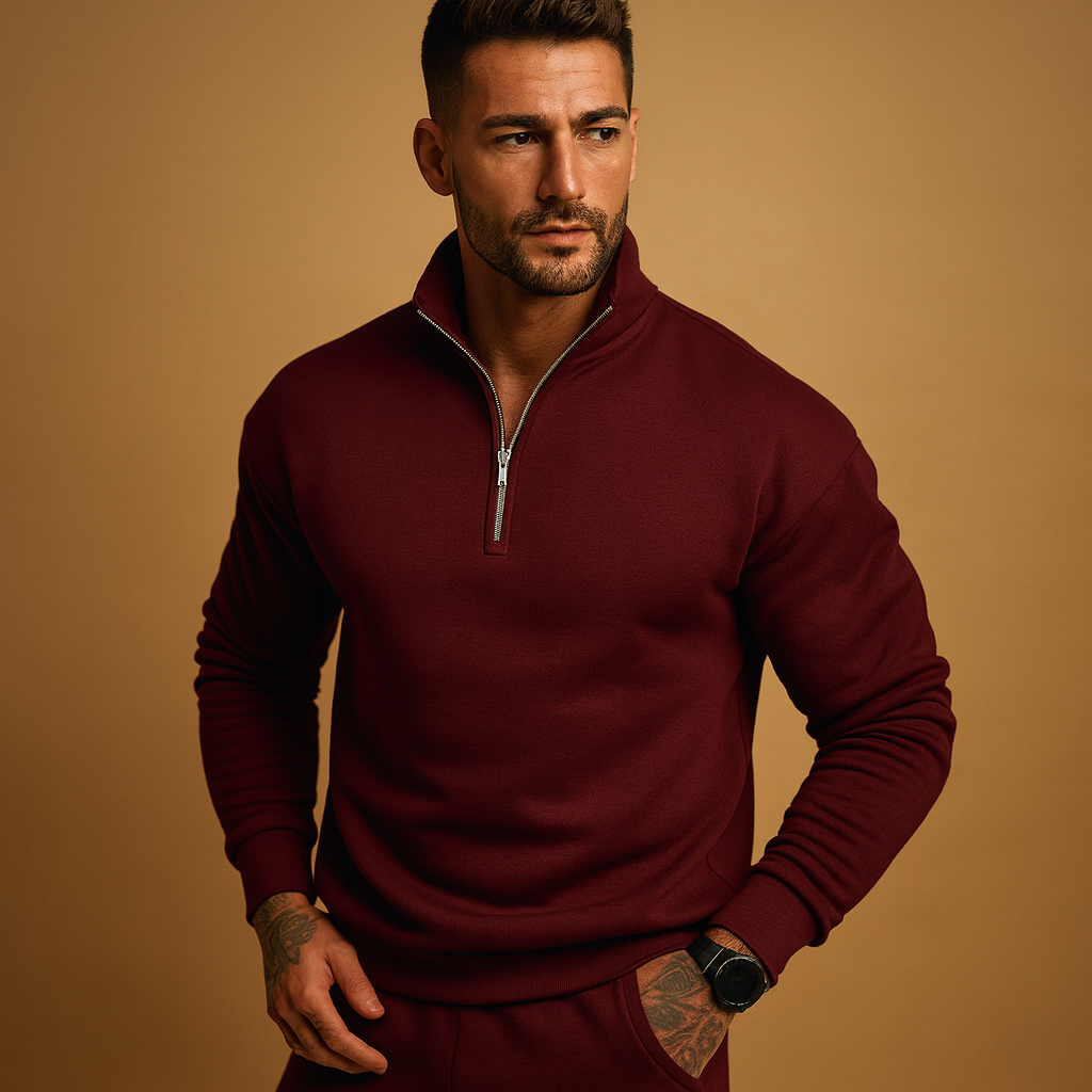 Herren Halbzip Pullover Moderner Schnitt Winter