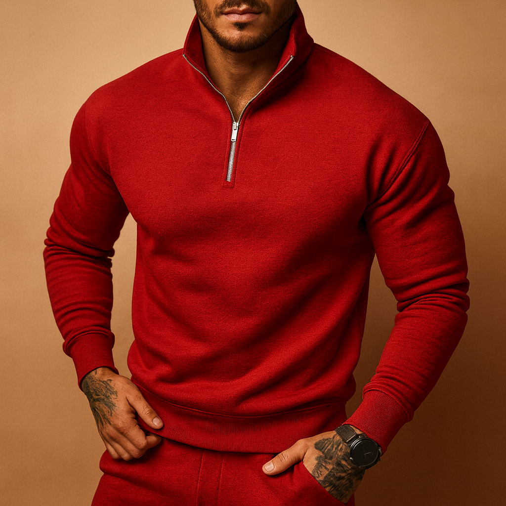 Herren Halbzip Pullover Moderner Schnitt Winter
