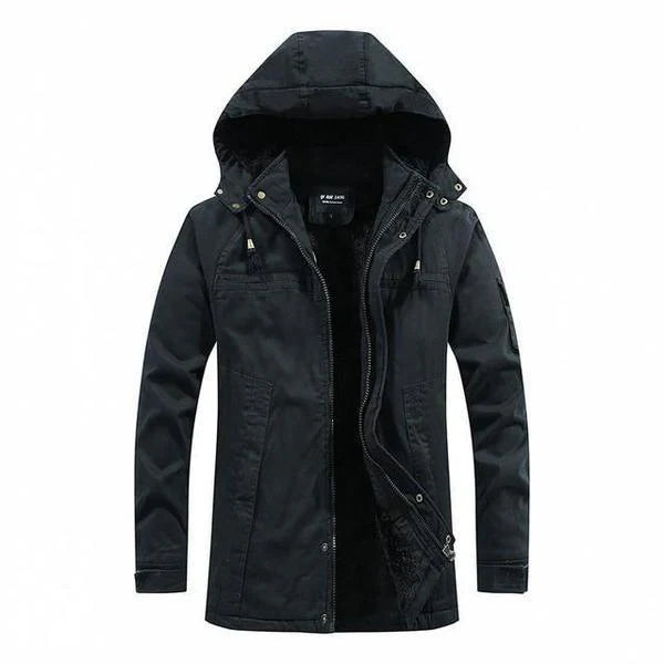 Wattierte Winterjacke Damen Herren Robust Kapuze