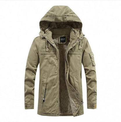 Wattierte Winterjacke Damen Herren Robust Kapuze