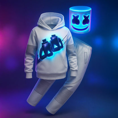 DJ Kostüm Helm Set Polyester LED