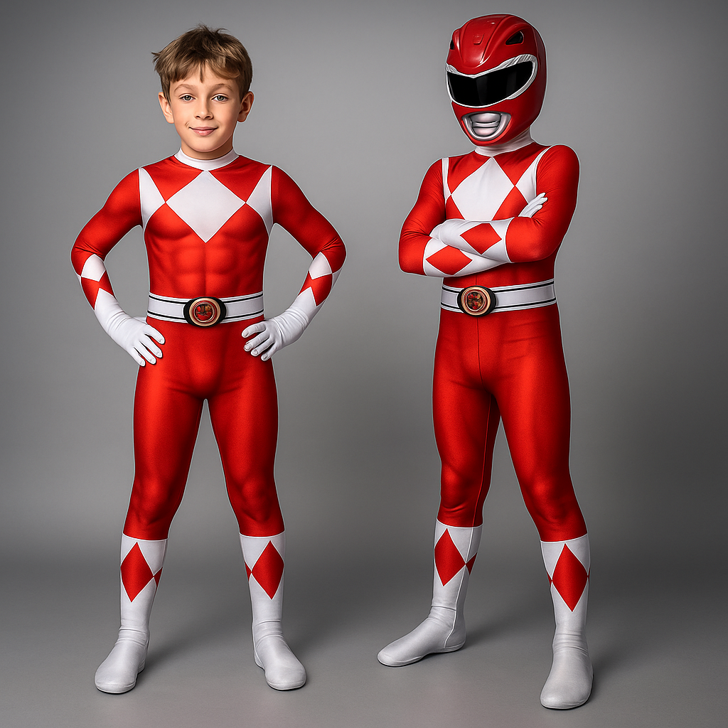 Kinder Superheld Kostüm Stretch-Polyester Jumpsuit mit Maske