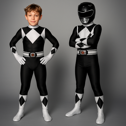 Kinder Superheld Kostüm Stretch-Polyester Jumpsuit mit Maske