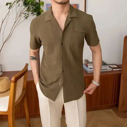 Aiden Herren Sommerhemd Kurzarm Relaxed Fit Weiß