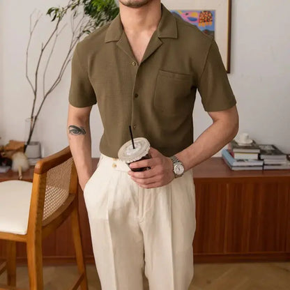 Aiden Herren Sommerhemd Kurzarm Relaxed Fit Weiß - Norvielle