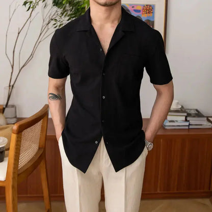 Aiden Herren Sommerhemd Kurzarm Relaxed Fit Weiß