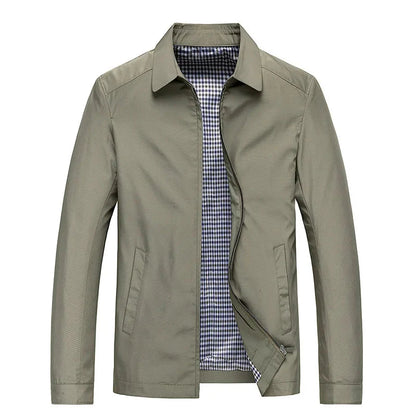 Harrington-Jacke – mit Reißverschluss – wasserdicht – Herbstjacke – Herrenjacken-Khaki-M-Chaps Herrenmode