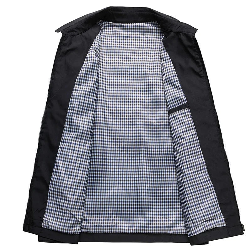 Harrington-Jacke – wasserdichte, winddichte Herbstjacke für Herren mit Reißverschluss-Chaps Herrenmode