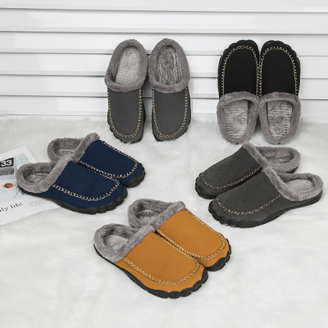 Herren Hausschuhe Rutschfest Winterclogs Schwarz - Norvielle