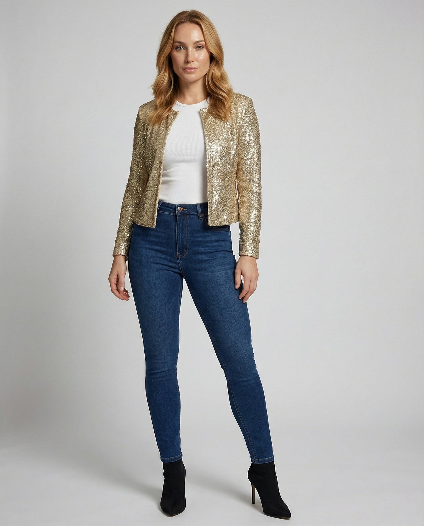 Damen Glitzerjacke Abend Elegant