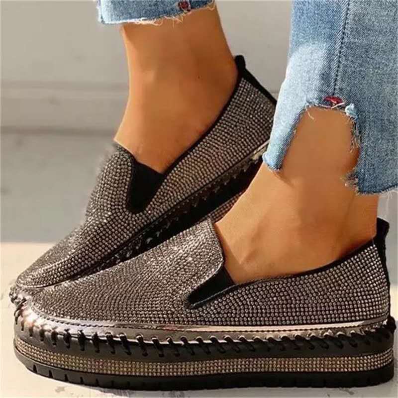 Norvielle Damen Slipper Glitzer Optik