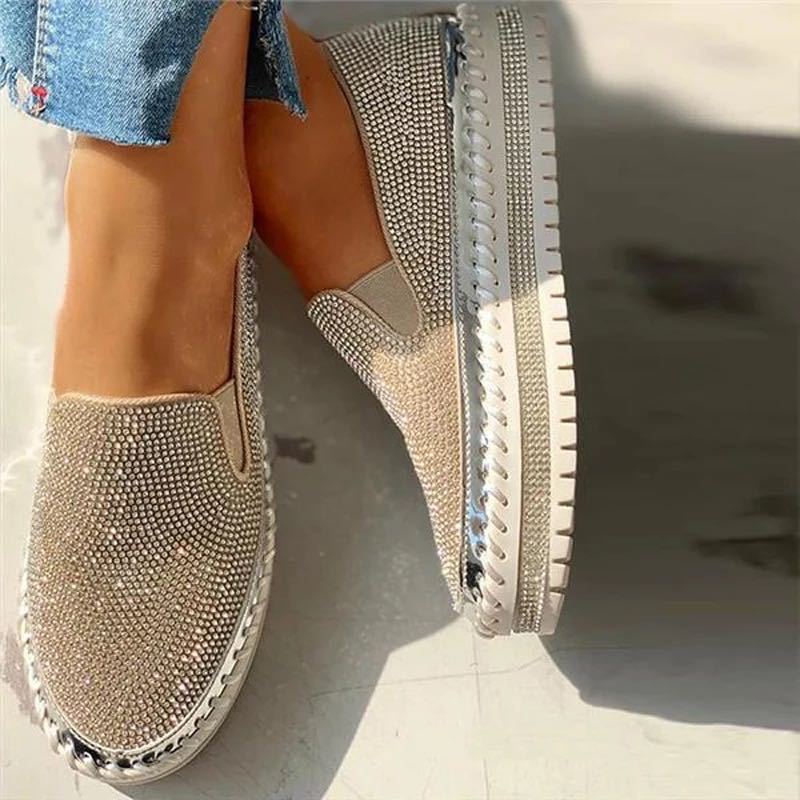 Norvielle Damen Slipper Glitzer Optik