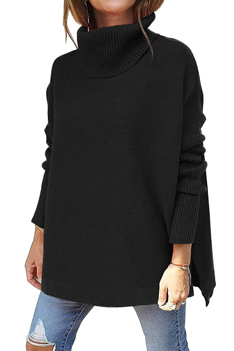 Norvielle Damen Rollkragenpullover Lockeres Design