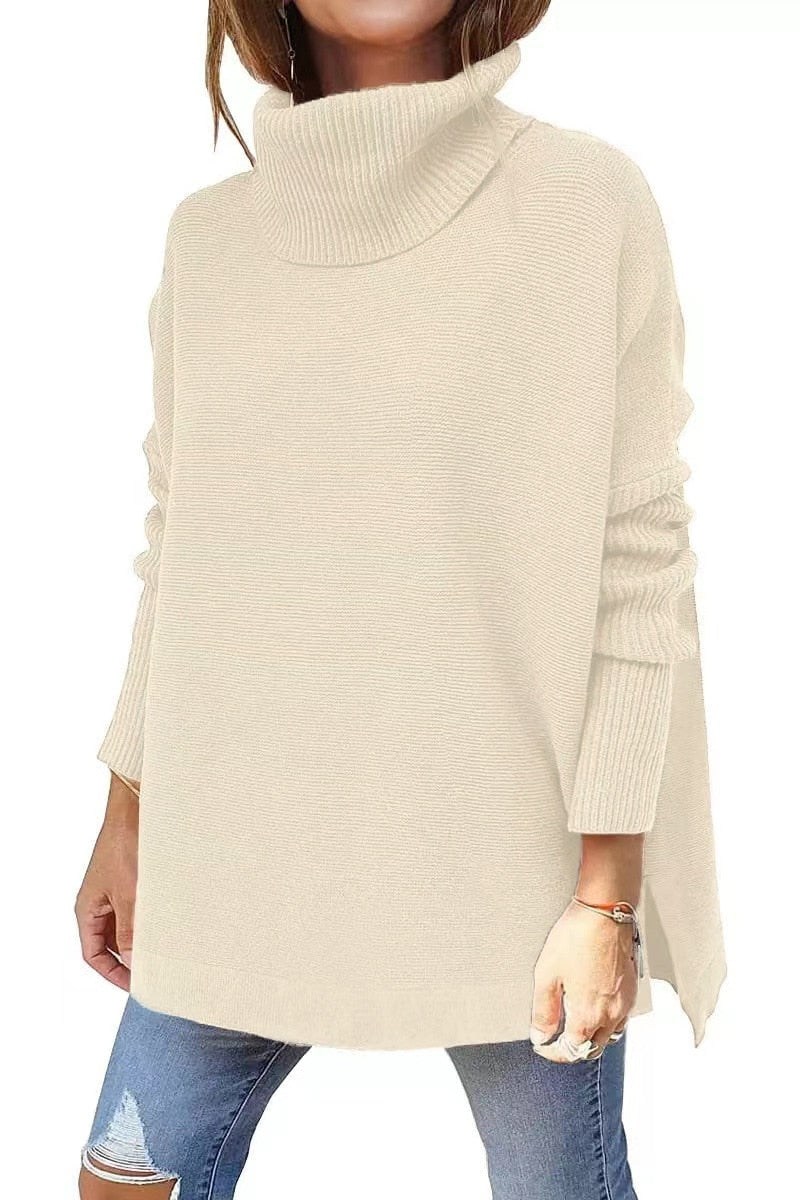Norvielle Damen Rollkragenpullover Lockeres Design - Norvielle