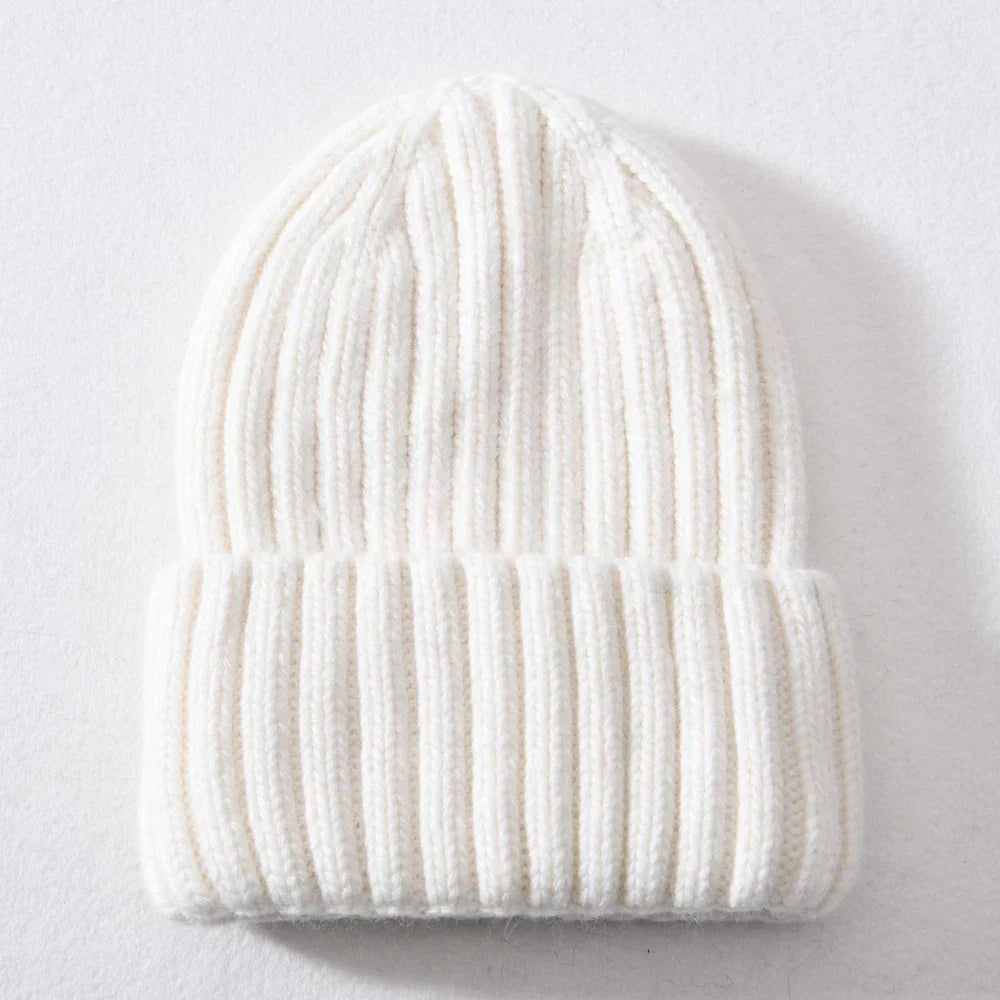 Unisex Strickmütze Gerippt Warm Beige - Norvielle