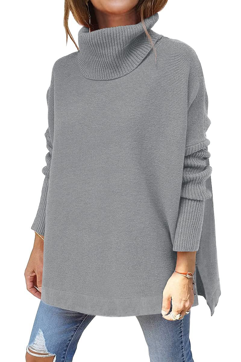 Norvielle Damen Rollkragenpullover Lockeres Design