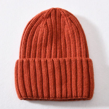 Unisex Strickmütze Gerippt Warm Beige