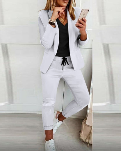 Norvielle Damen Blazer-Set aus Stretch-Material