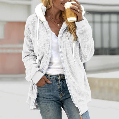 Norvielle Damen Kuschelcardigan Kapuzenjacke