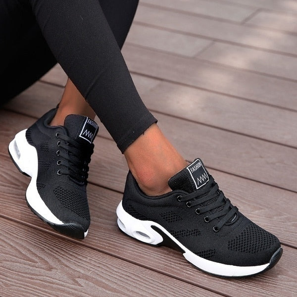 Damen Laufschuhe Plateau Sneaker