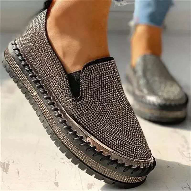 Norvielle Damen Slipper Glitzer Optik - Norvielle