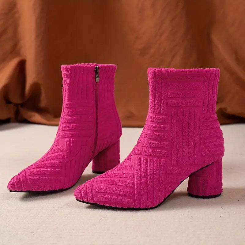 Damen Schuhe Mit Dickem Absatz Einfarbig - Norvielle