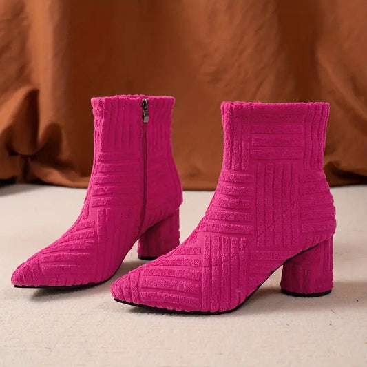 Damen Schuhe Mit Dickem Absatz Einfarbig - Norvielle